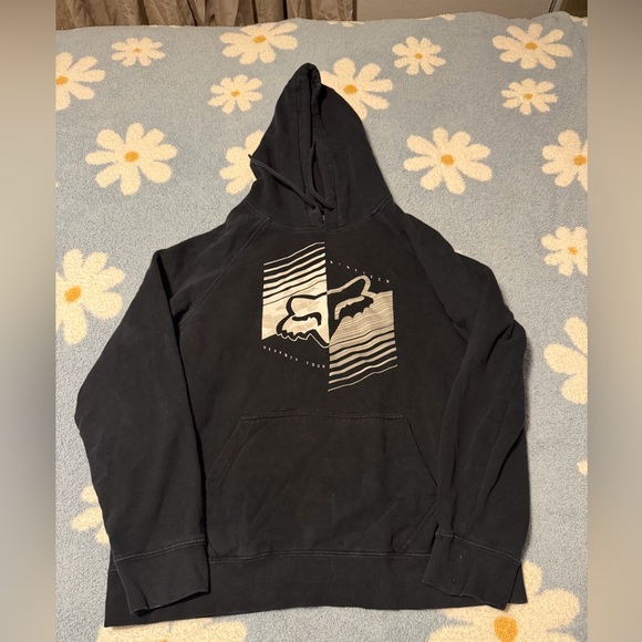 Fox Black Hoodie with Graphic Logo - Picture 1 of 3